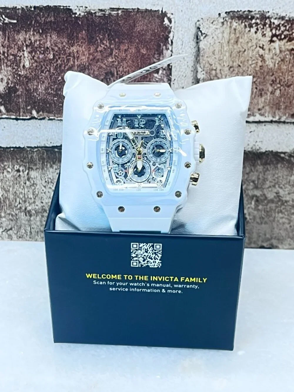 Invicta white strap